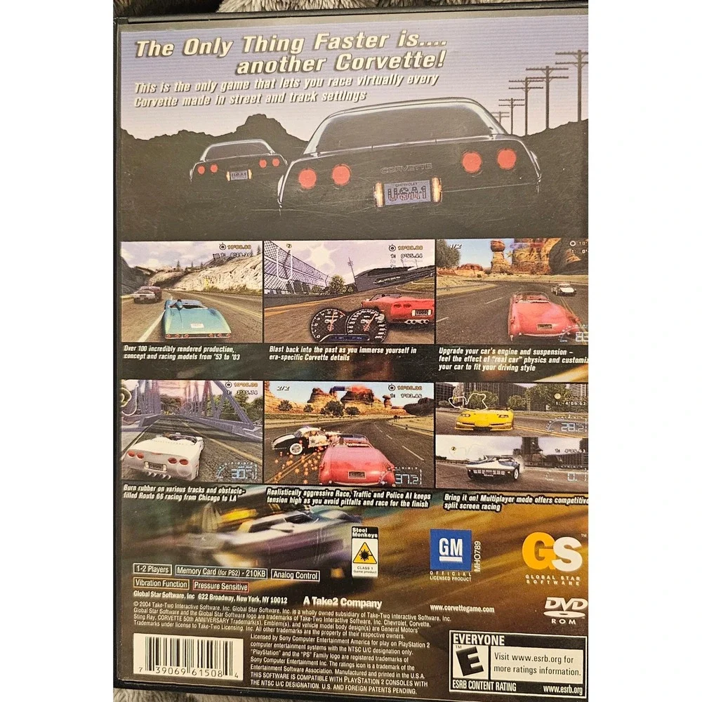 Corvette 50th Anniversary Sony PlayStation 2 PS2 Racing Game NO manuel included